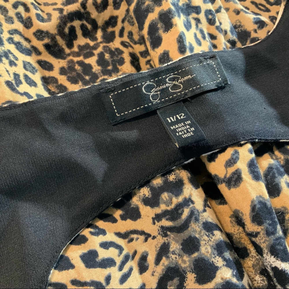Leopard Print Fit Flare Summer Dress 11/12 Cutout back Jessica Simpson - Picture 10 of 13